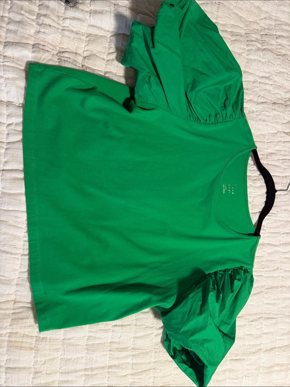 Green Puff Sleeve Top